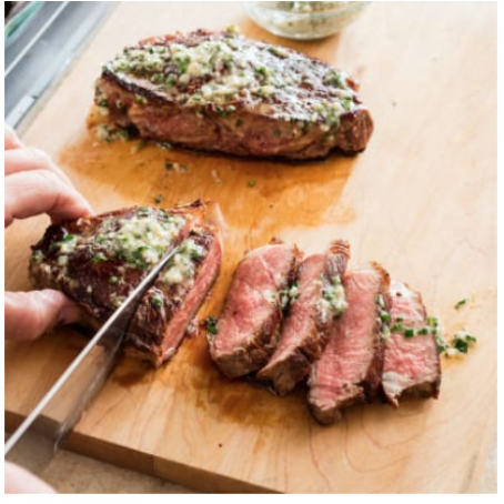 Cast Iron Steaks with Herb Butter